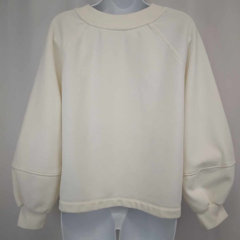Old Navy California Flowers French Terry Blouson Sleeve White Sweatshirt Size Sm - Picture 5 of 7